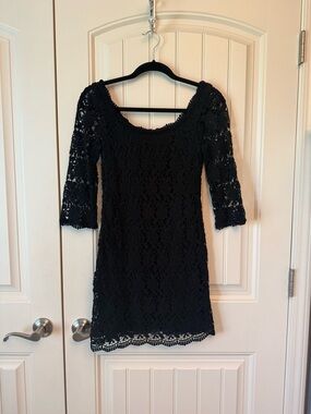White House Black Market Black Lace Mini Dress